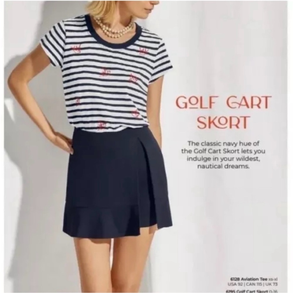 Cabi Navy Blue Golf Cart Skort Sz 8 #6195